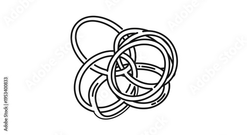 Rubber Bands Tied Together in Knot.