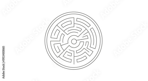 Intricate Circular Maze Design Pattern.