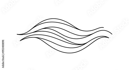 Wavy lines in minimalist black design.