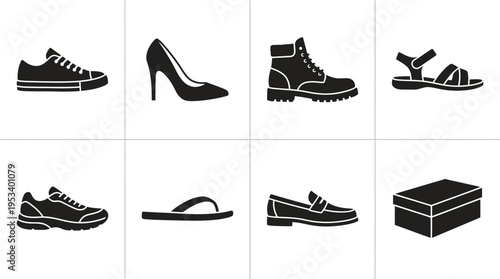 Fashion Accessories Icons: Black and White Style Labels for Retail Design