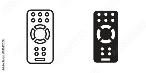 Remote icon symbols, Solid black and editable stroke icons