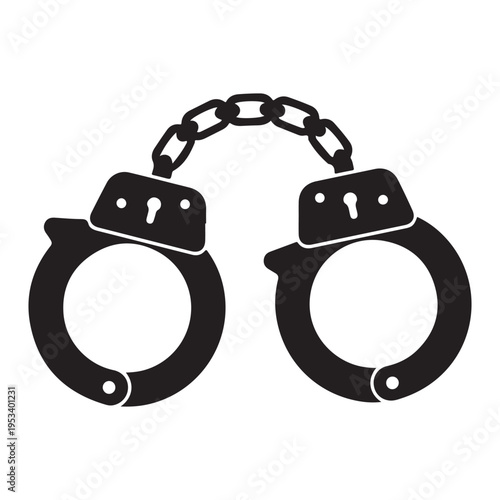 Handcuff vector silhouette art illustration