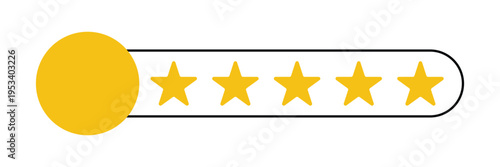 Five stars icon Vector. Five stars customer product rating review flat icon for apps and websites. 11:11