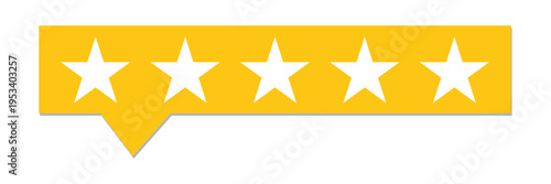 Five stars icon Vector. Five stars customer product rating review flat icon for apps and websites. 11:11
