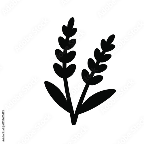 Lavender Silhouette Vector, Minimal Floral Icons, Botanical Graphics