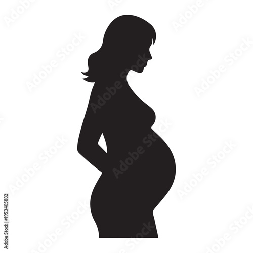 Pictogram pregnant women icon silhouette vector