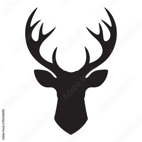 Deer head silhouette. Vector illustration Silhouette