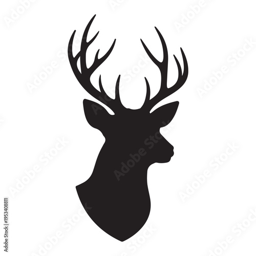 Deer head silhouette. Vector illustration Silhouette