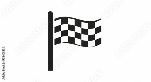 Iconic vector graphic of a checkered flag, symbolizing race finish, victory, and project completion