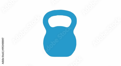 Simple graphic illustration of a blue kettlebell, symbolizing strength and fitness in workouts