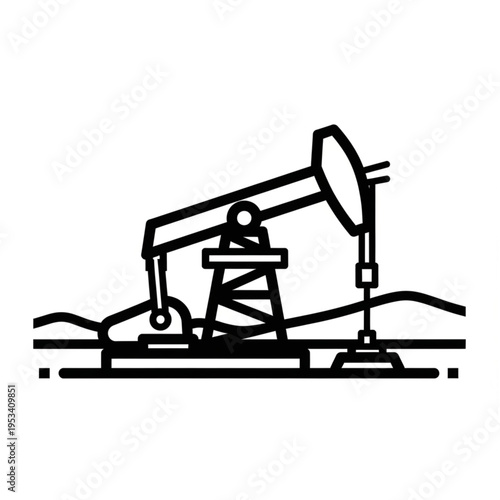 Oil Pump Jack Icon - Extracting Resources from the Earth.