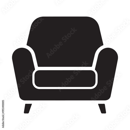 armchair sofa vector icon in trendy flat design 