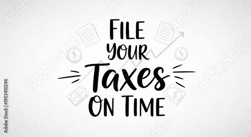 Tax deadline reminder with clock and calendar icons on gray background