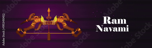 Vector illustration of lord rama for happy ram navami