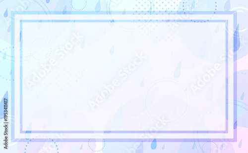 雨と抽象模様のグラデーション四角フレーム1_横
