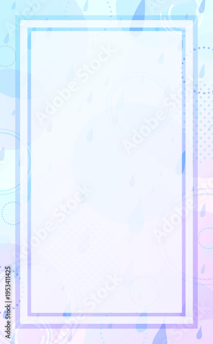 雨と抽象模様のグラデーション四角フレーム1_縦