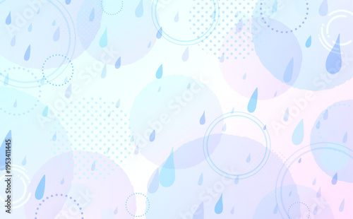 雨と抽象模様のグラデーション背景1_横