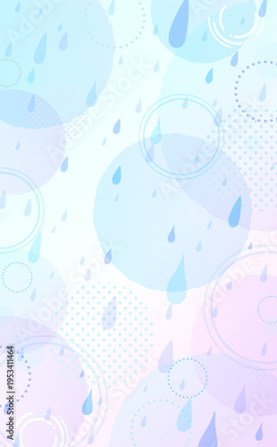 雨と抽象模様のグラデーション背景1_縦