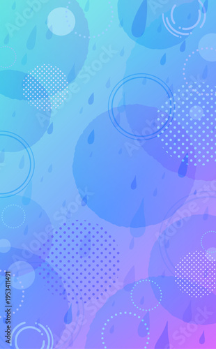 雨と抽象模様のグラデーション背景2_縦