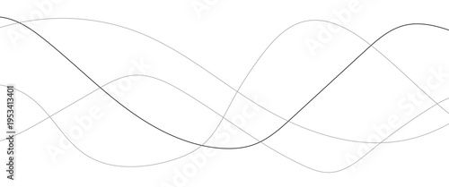 Technology abstract lines on white background. Undulate Grey Wave Swirl, frequency sound wave, twisted curve lines with blend effect