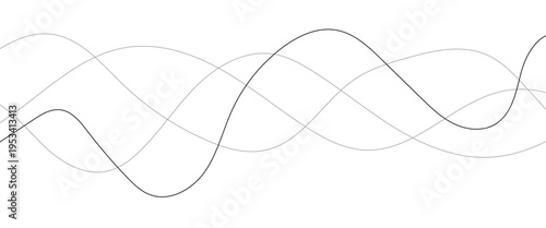 Technology abstract lines on white background. Undulate Grey Wave Swirl, frequency sound wave, twisted curve lines with blend effect