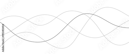 Technology abstract lines on white background. Undulate Grey Wave Swirl, frequency sound wave, twisted curve lines with blend effect