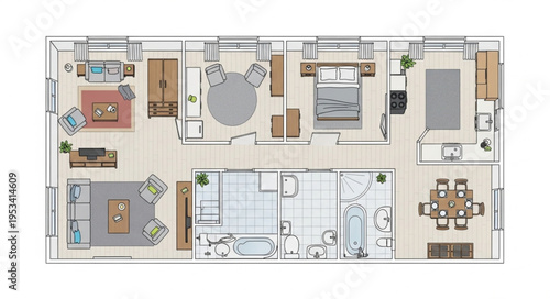 Modern Apartment Floor Plan Layout Design.