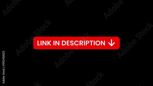 Link in description title lower third animation isolated on black background