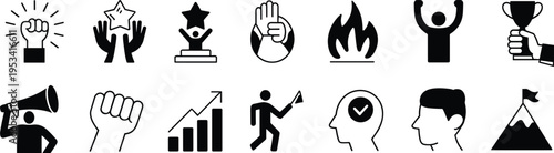 Black  of success achievement and motivation