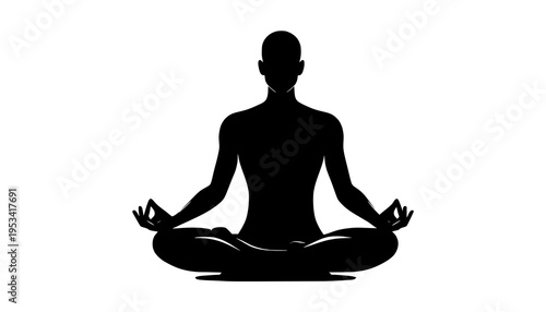 silhouette of a man in yoga position