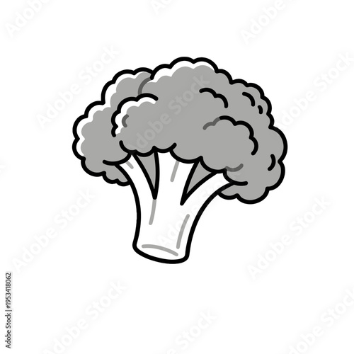 [Vector EPS]A simple illustration of a gray broccoli vegetable