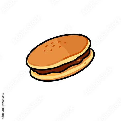[Vector EPS]Delicious sweet bean paste filled dorayaki pancake