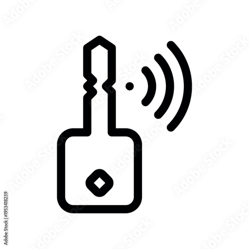 Smart Wireless Internet Connection Key Vector Line