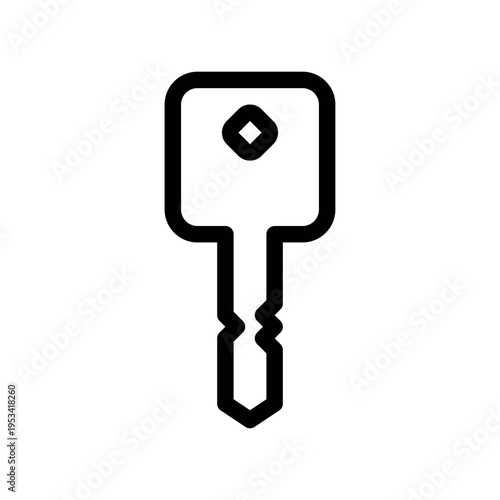 Modern Smart Digital Key Lock Graphic Outline Icon