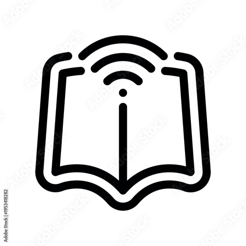 Open Book Online Education Wireless Network Icon