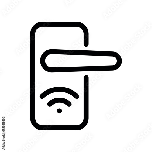 NFC Smart Door Handle Wireless Scan Access Vector