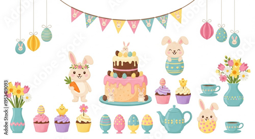 Easter Celebration Decorations and Treats.