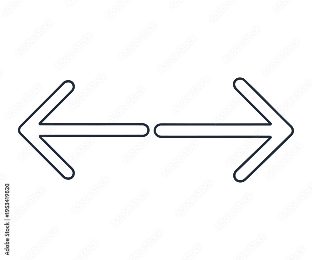 Obraz premium Black arrows pointing in opposite directions on white background