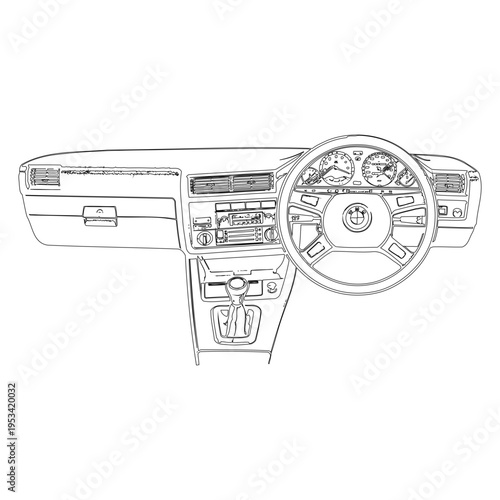 Car Interior Dashboard Illustration