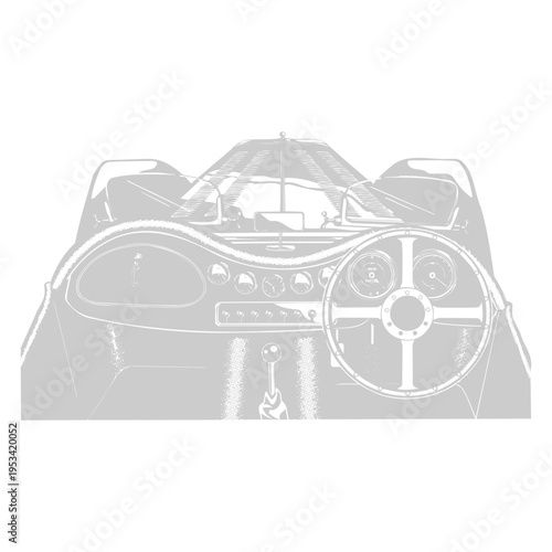 Vintage Car Cockpit View