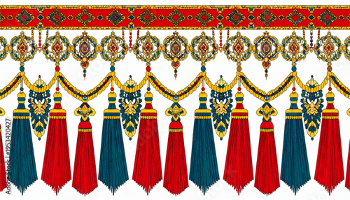 Seamless Tassel Fringe Borders – Textile Decoration Vector Pattern Set