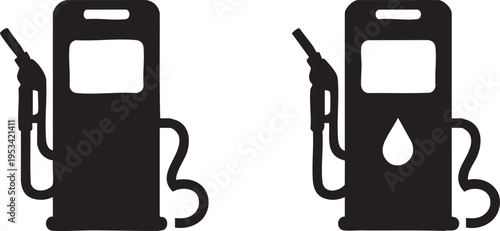 Gas station icon vector: fuel pump illustration, gas station symbol eps silhouette