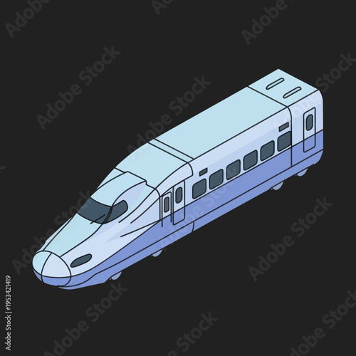 Modern Train Illustration with Sleek Design.