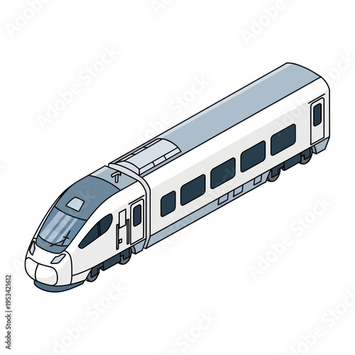 Modern White Train with Gray Accents.