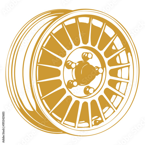 Golden Alloy Wheel Vector