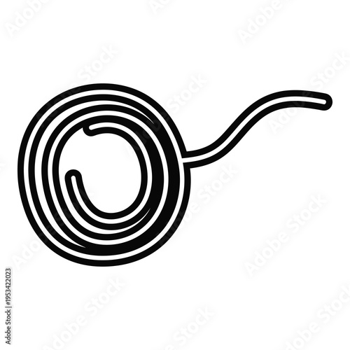 Black coil spring icon isolated on white background for design  simple illustration icon