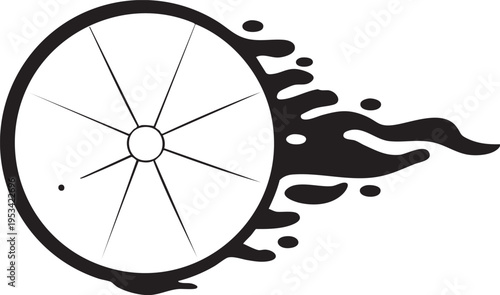 Speeding wheel vector graphic: fast moving vehicle design eps silhouette