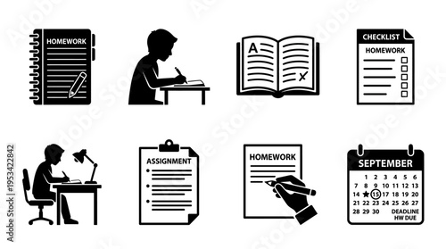 Exam Icons – Tests, Students, and Academic Success