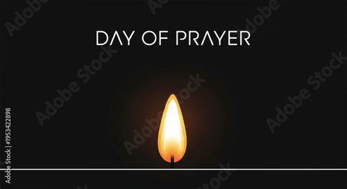 Day of prayer with a lit candle in darkness symbolizing hope and spirituality
