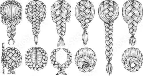 collection of various braided hairstyles and buns for women  hair braiding styles